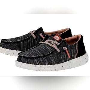 HEYDUDE Wendy Funk Jersey BLK Slip-On Sneaker Youth Sz 6